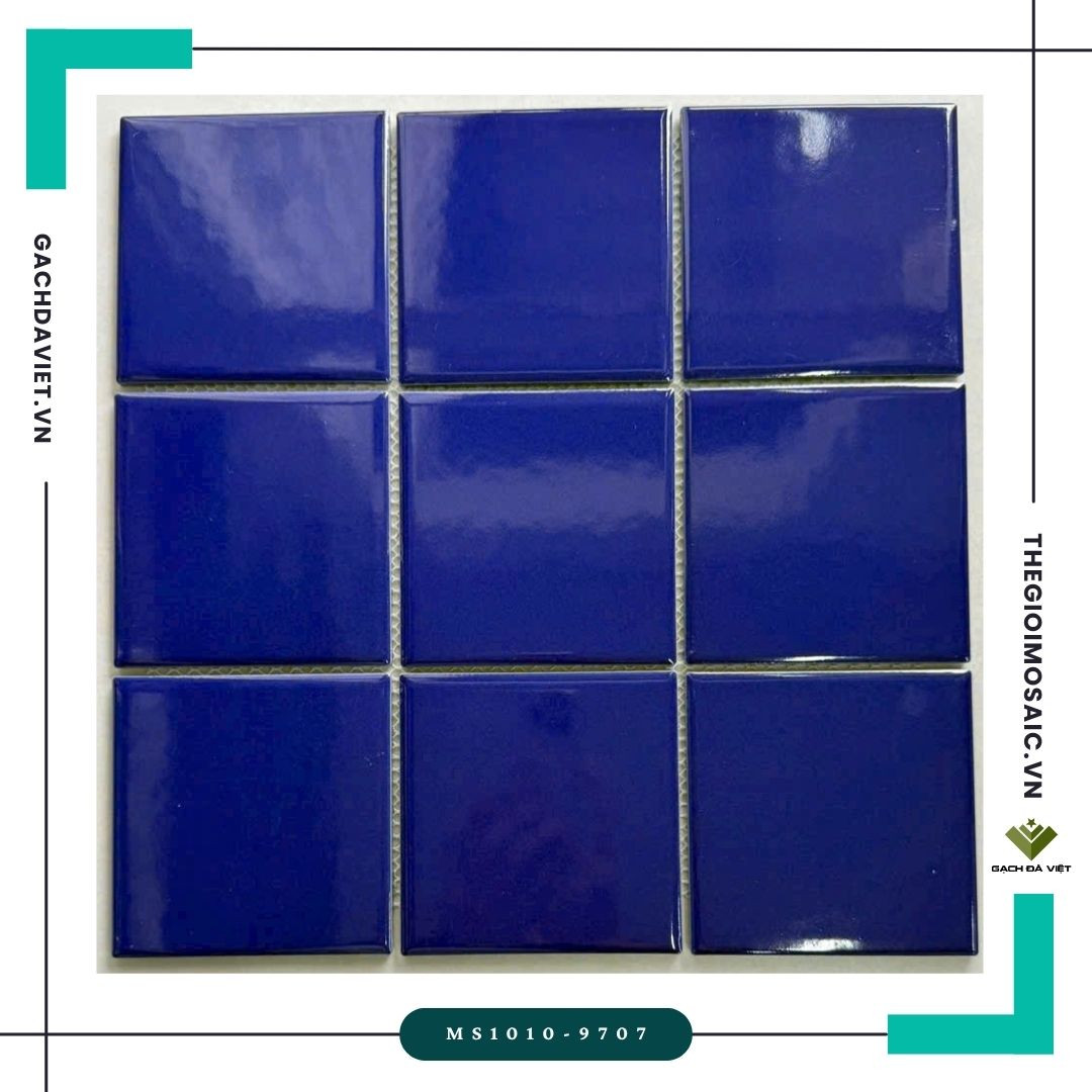 Gạch mosaic gốm vuông màu xanh MS1010 9707