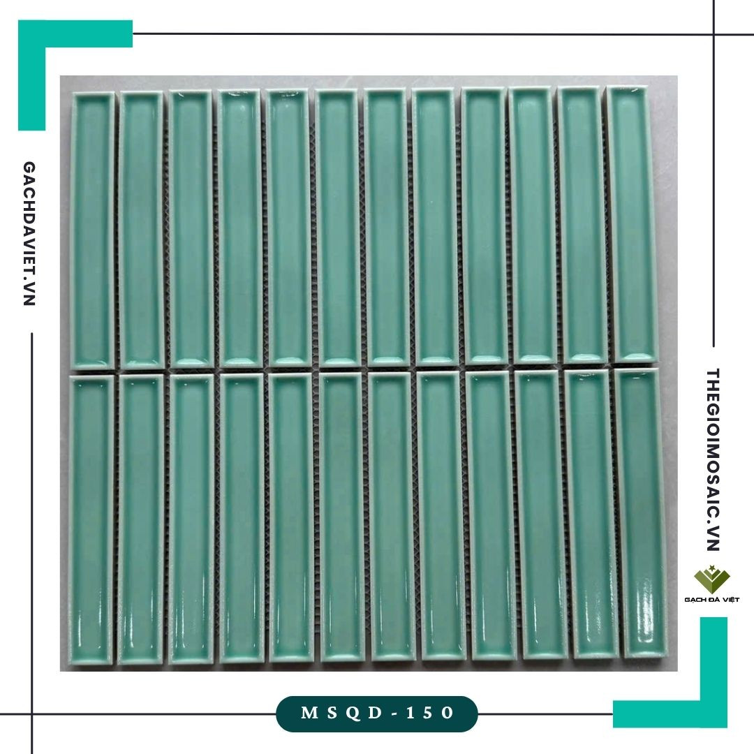 Gạch mosaic que đũa màu xanh bóng MSQD-150