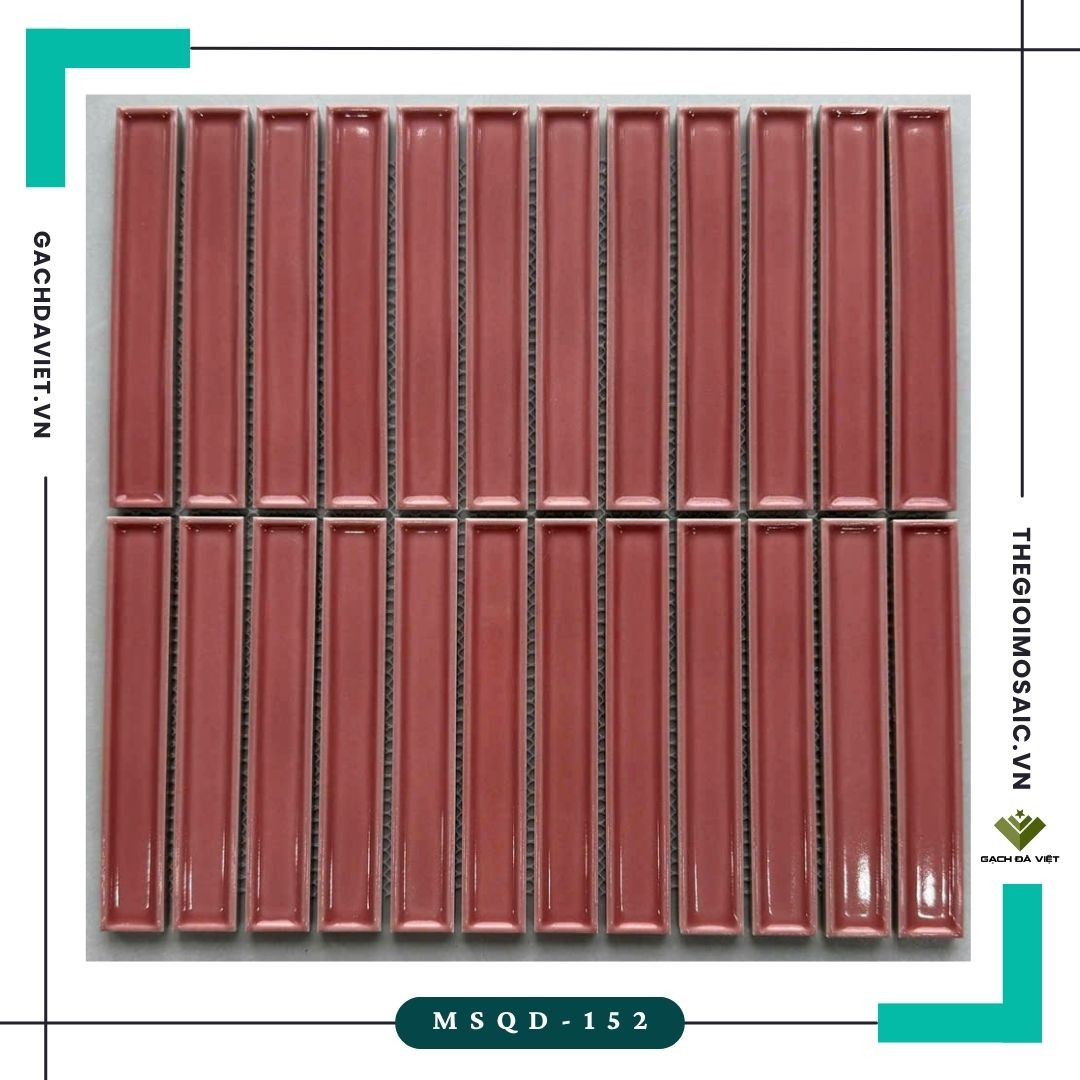 Gạch mosaic que đũa màu hồng bóng MSQD-152