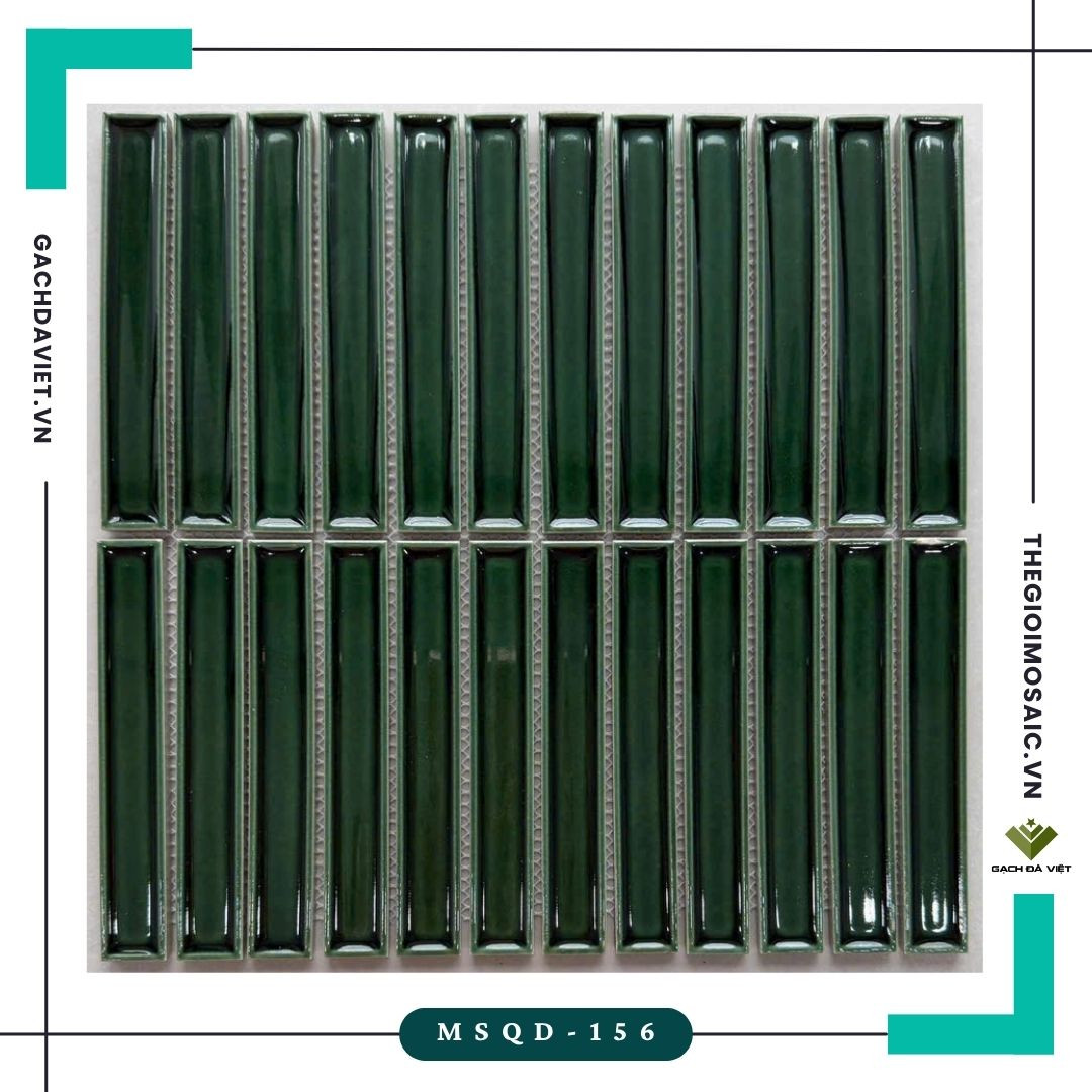 Gạch mosaic que đũa màu xanh bóng MSQD-156