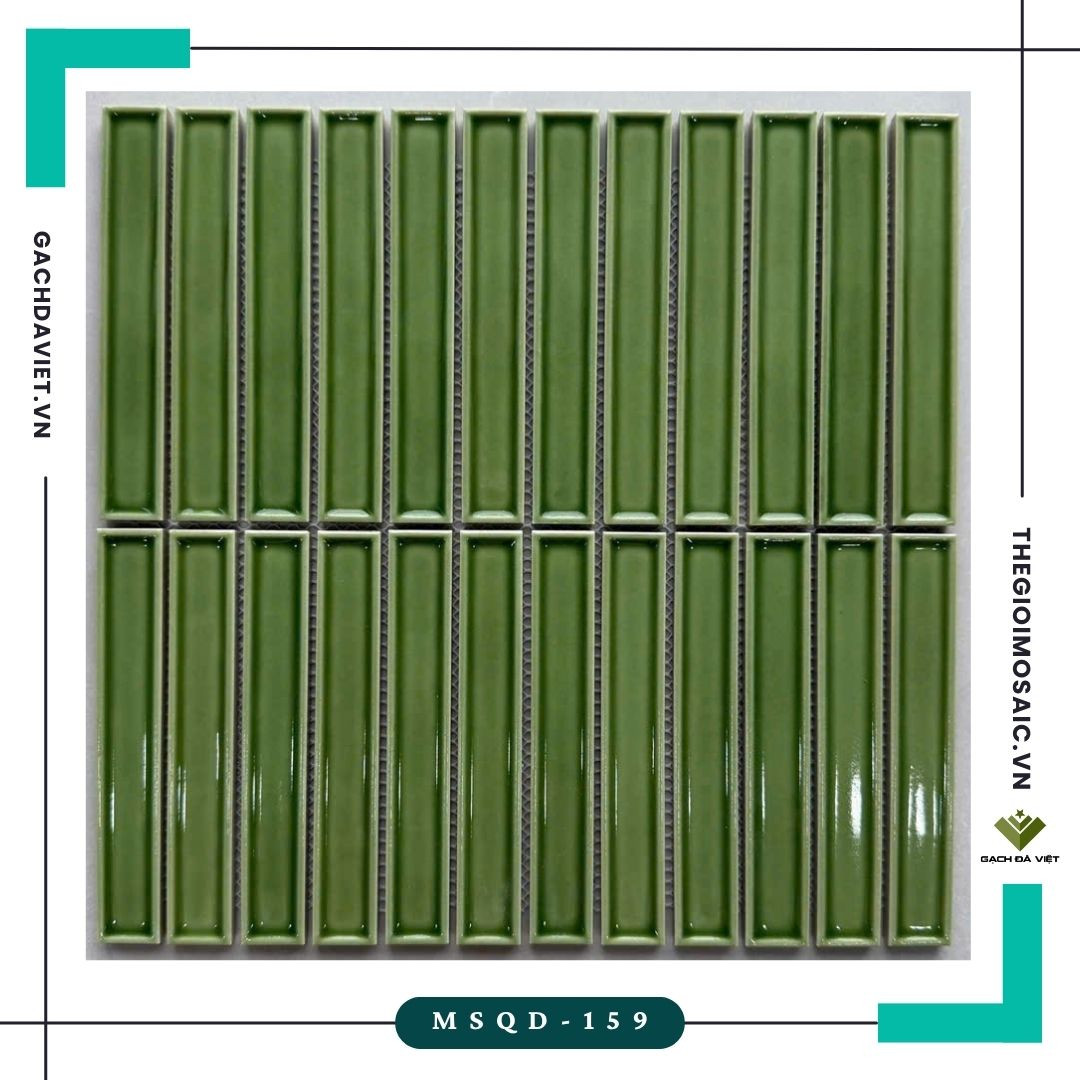 Gạch mosaic que đũa màu xanh bóng MSQD-159