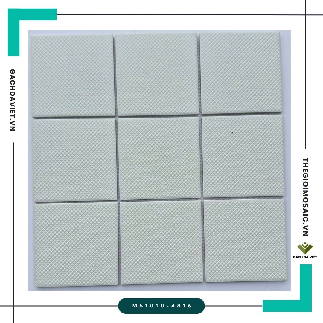 Gạch mosaic gốm vuông màu trắng có vân MS1010 4816