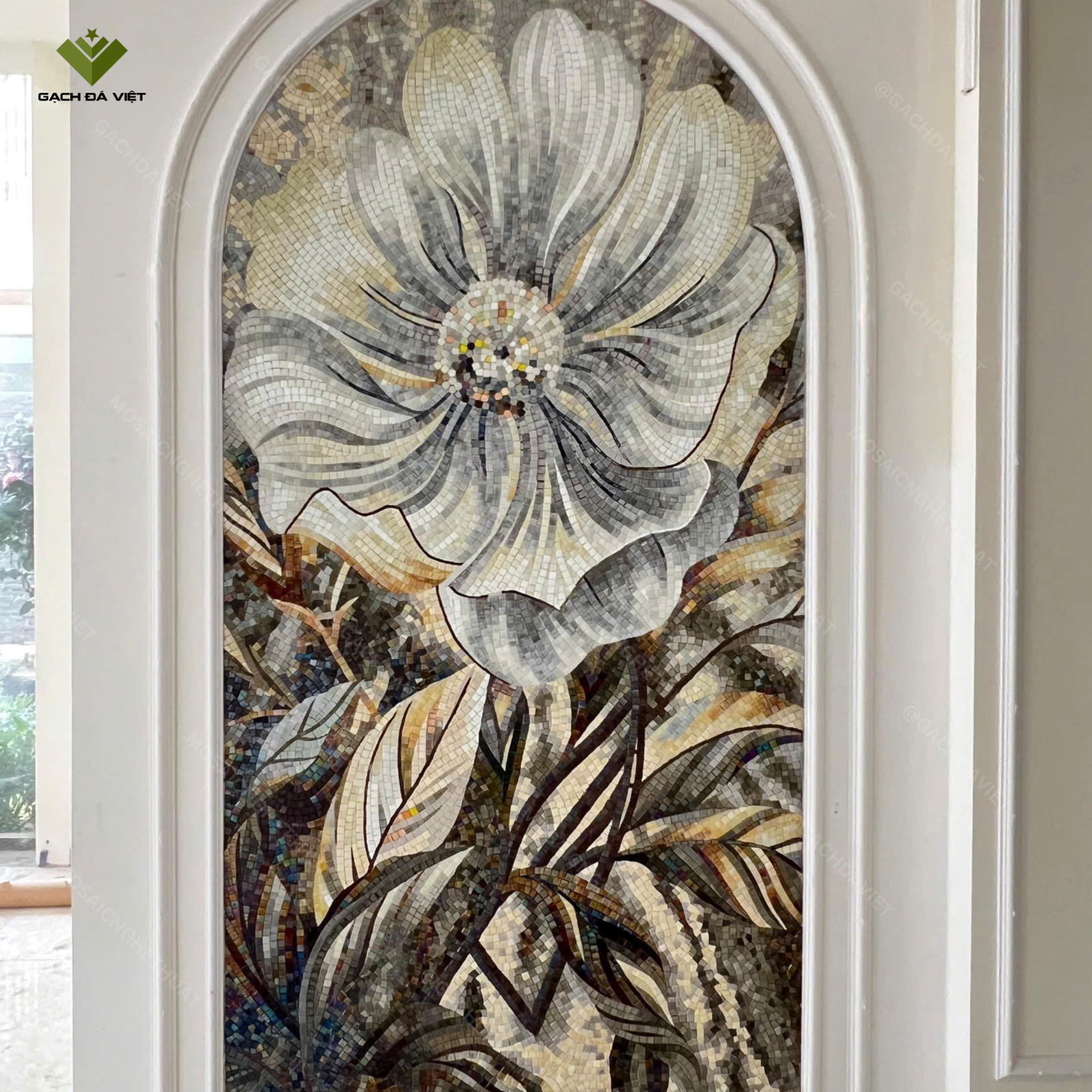 Tranh mosaic nghệ thuật hình hoa hải quỳ VTMSH-0088