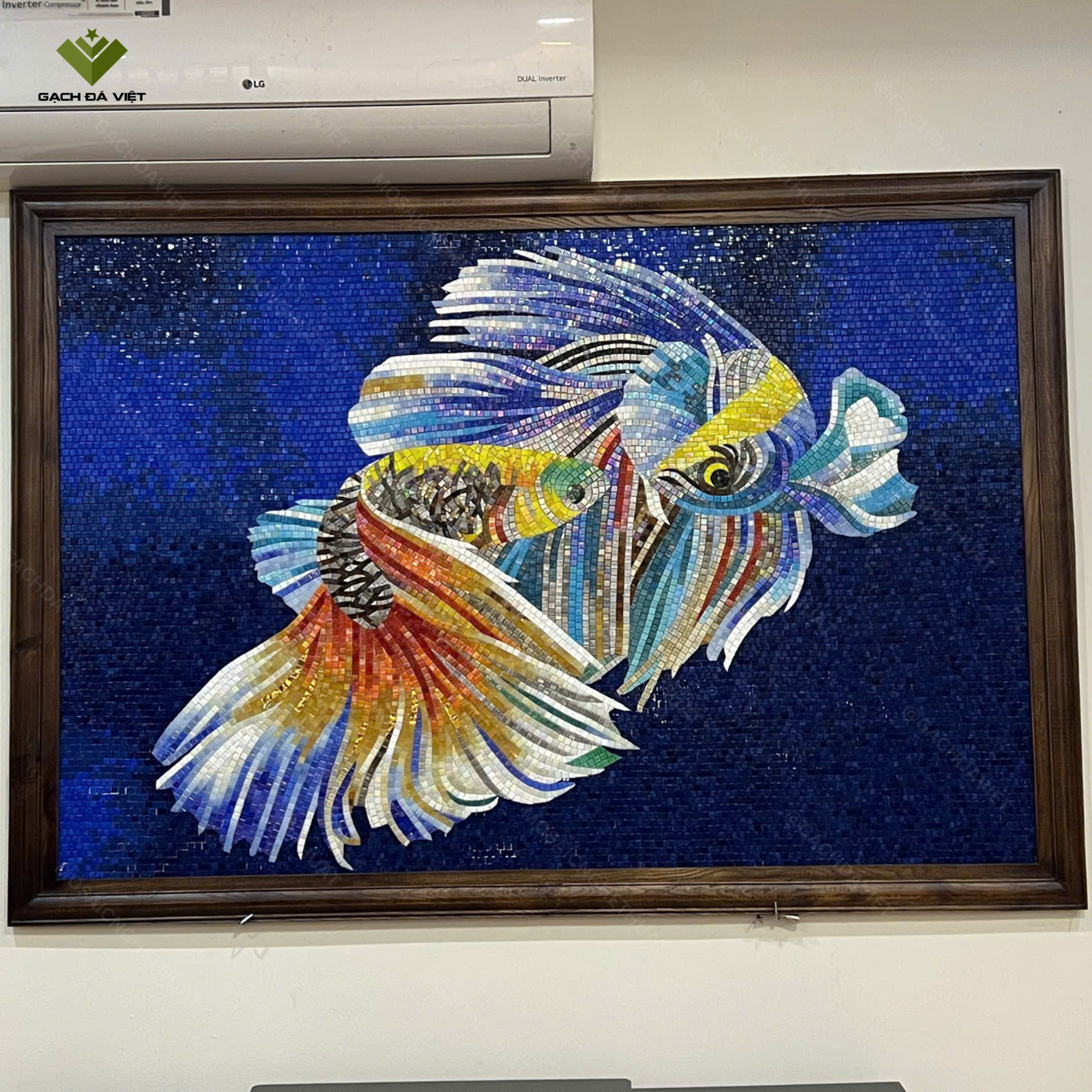 Tranh mosaic nghệ thuật cá xiêm VTMSV-1066