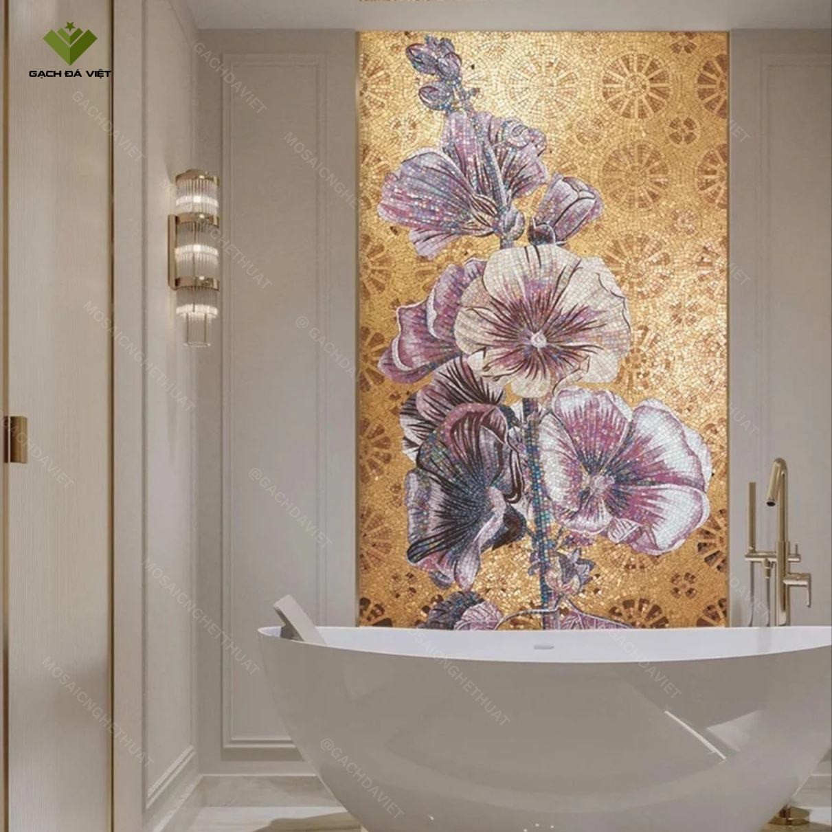 Tranh mosaic nghệ thuật hình hoa VTMSH-0082