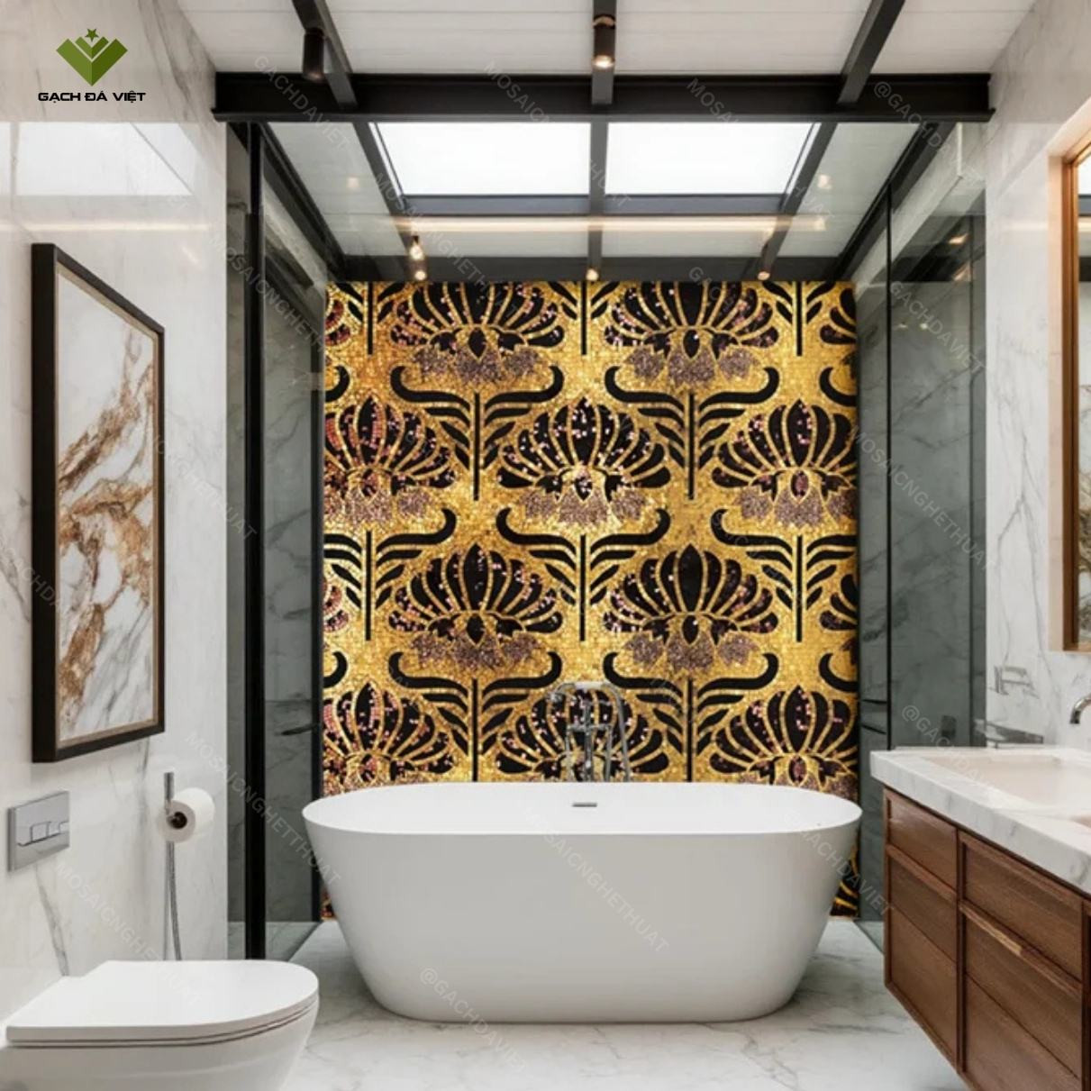 Tranh mosaic nghệ thuật hình hoa VTMSH-0081