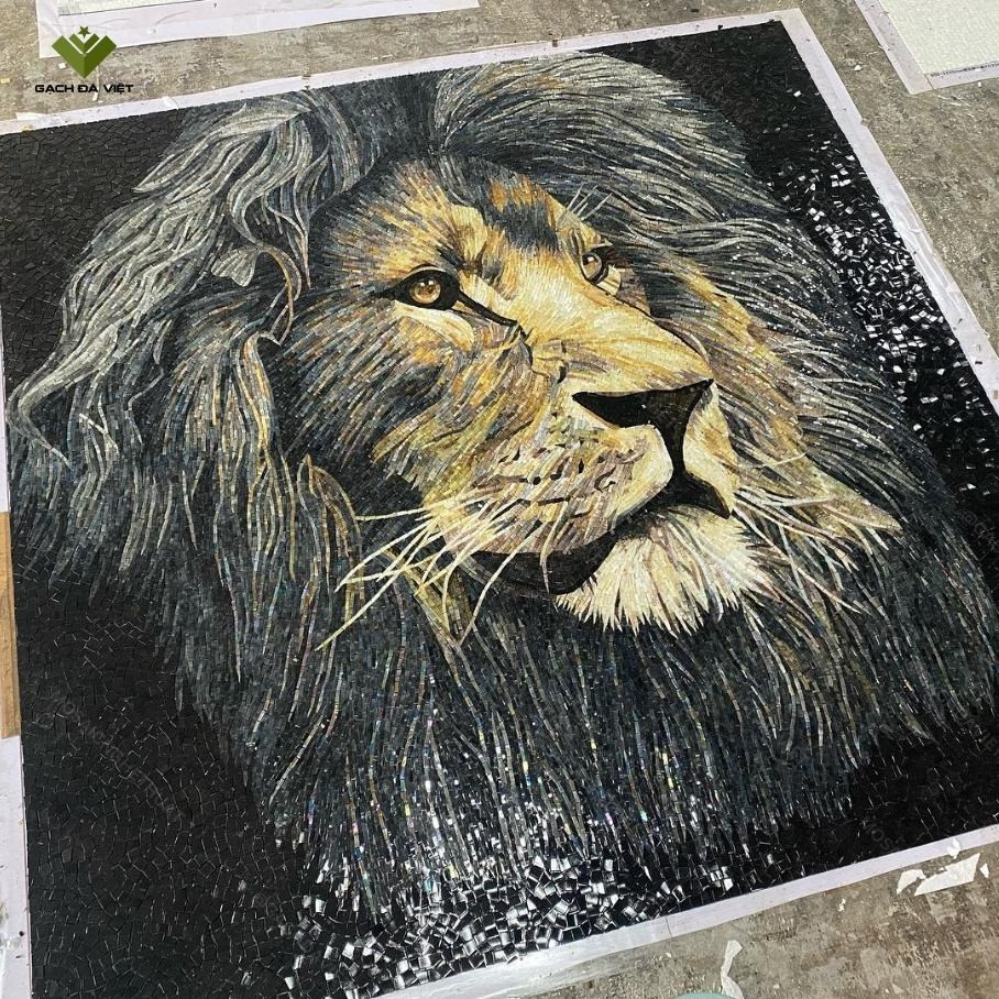 Tranh mosaic nghệ thuật sư tử VTMSV-1061