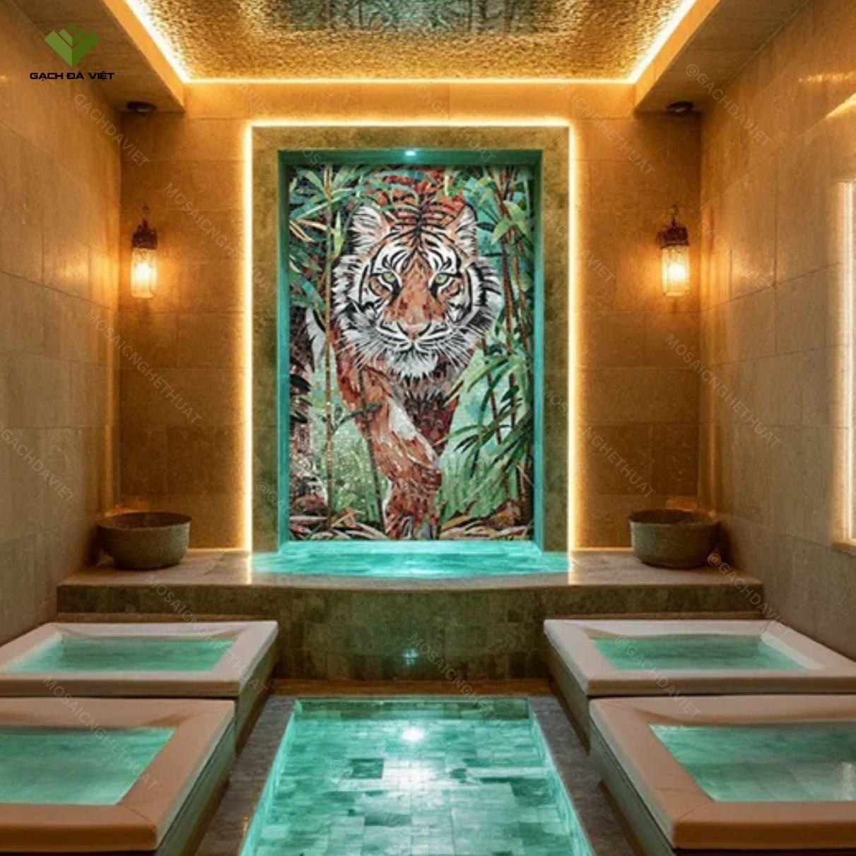 Tranh mosaic nghệ thuật sư tử VTMSV-1062