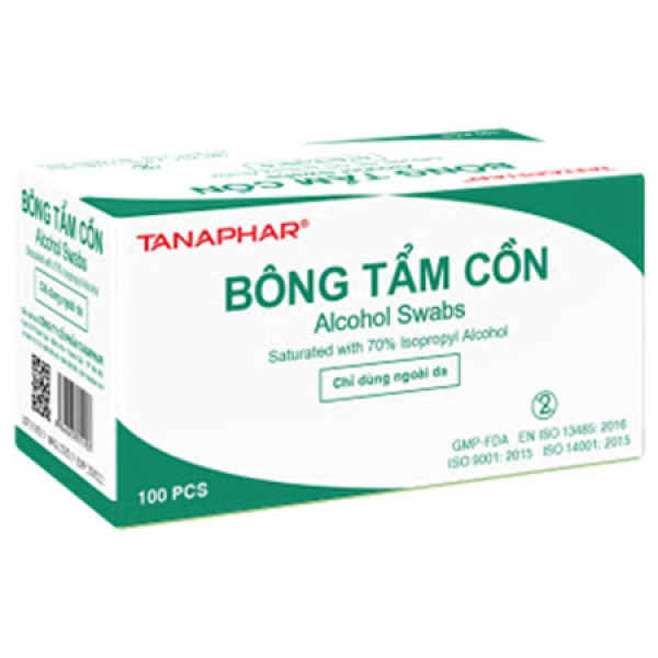 Bông Tẩm Cồn Tanaphar (Hộp 100 Gói)
