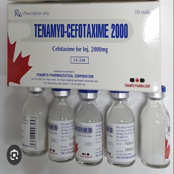 Cefotaxim 2G Tiêm _Tenamyd Huế (Hộp/10 Lọ)
