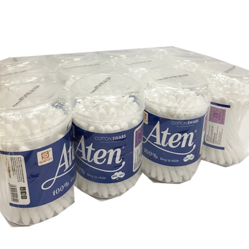 Tăm Bông Aten Người Lớn (Cọc/12Lọ/180Q) Lọ