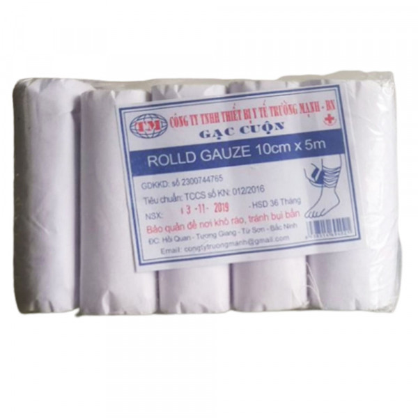 Băng Cuộn Y Tế 10Cmx5M Trường Mạnh (Bịch/10C) To