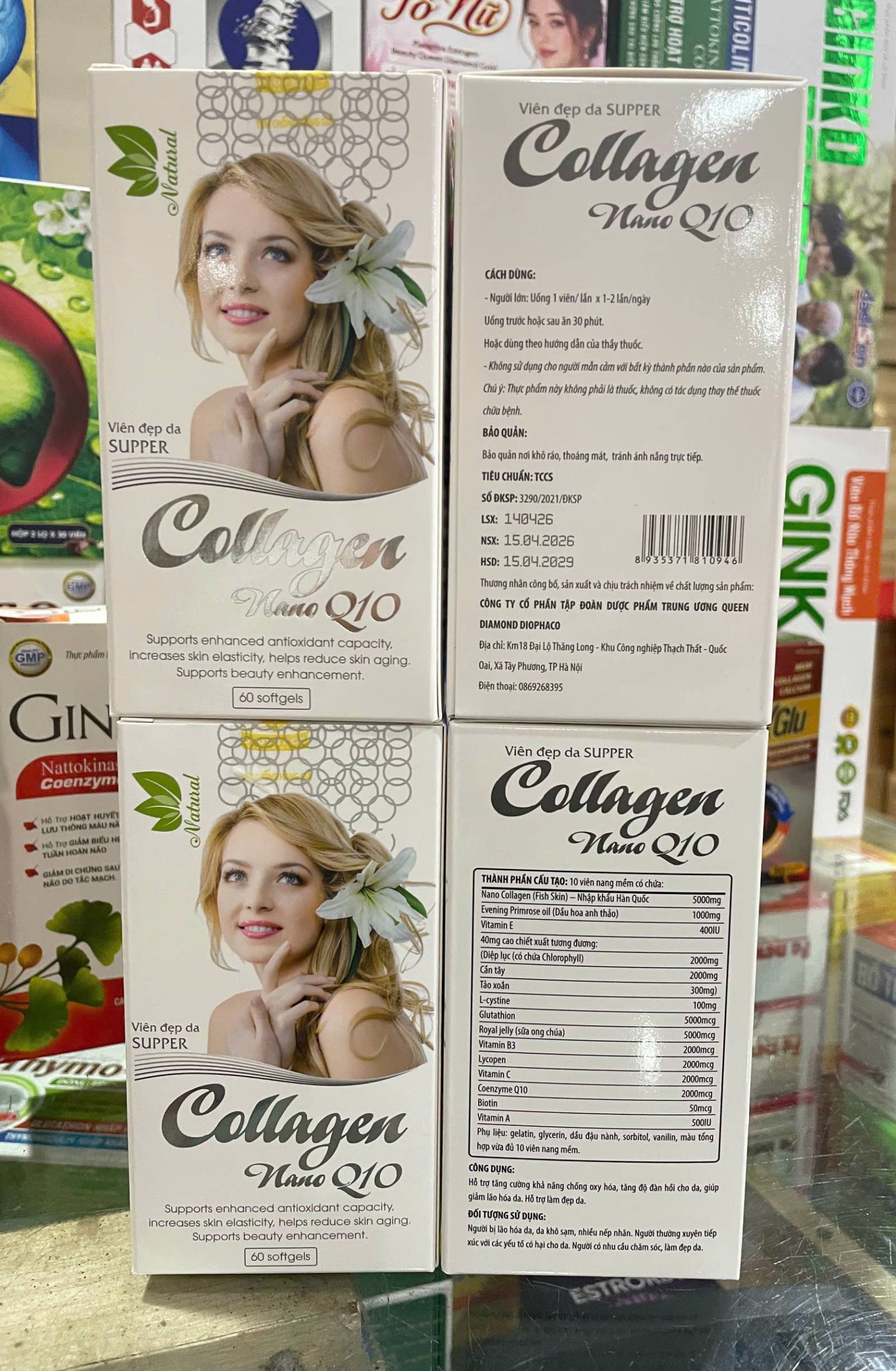 Collagen Nano Q10 trắng(L/30v)