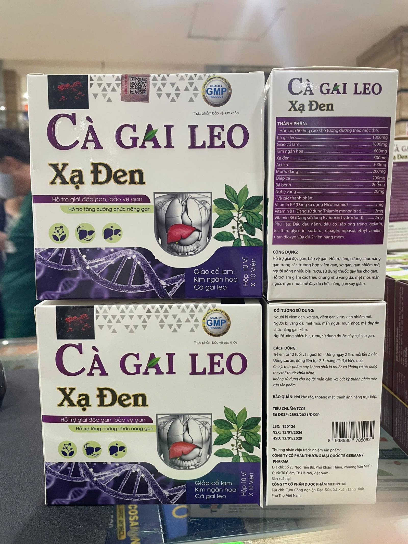 Bổ Gan Vỉ Cà Gai Leo Xạ Đen _Tím(Hộp/100v)