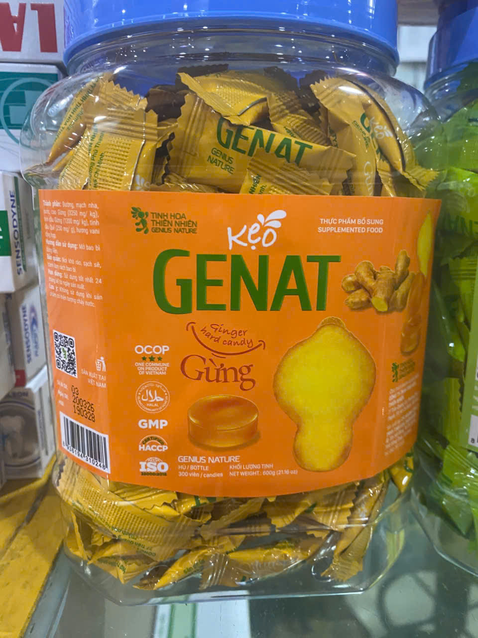 Viên ngậm Genat Kẹo Ngậm (L/300v) gừng