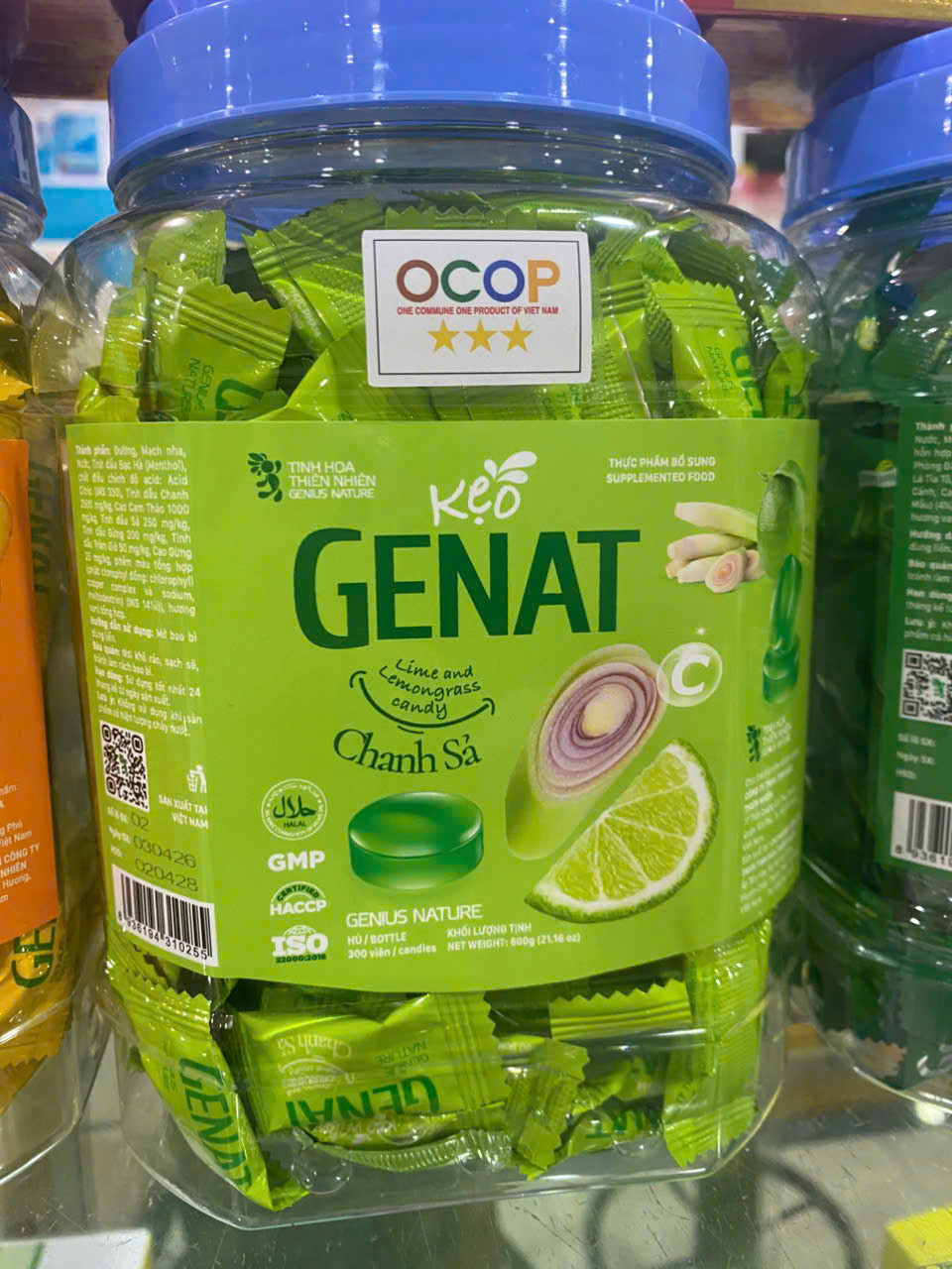 Viên ngậm Genat Kẹo Ngậm (L/300v) Chanh Sả