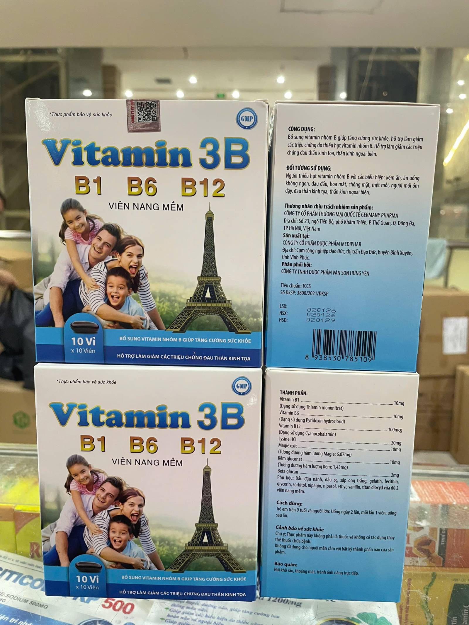 Vitamin 3B (H/100v) tháp ép phen