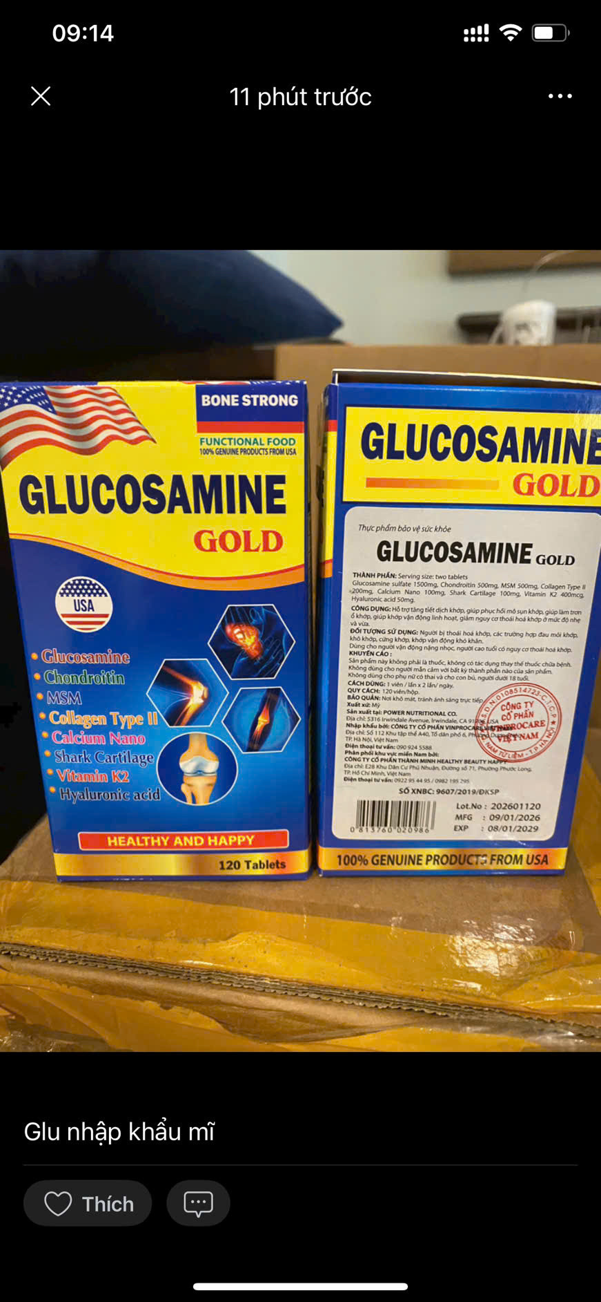 Gucosamine Gold (L120v) nhập khẩu Mĩ
