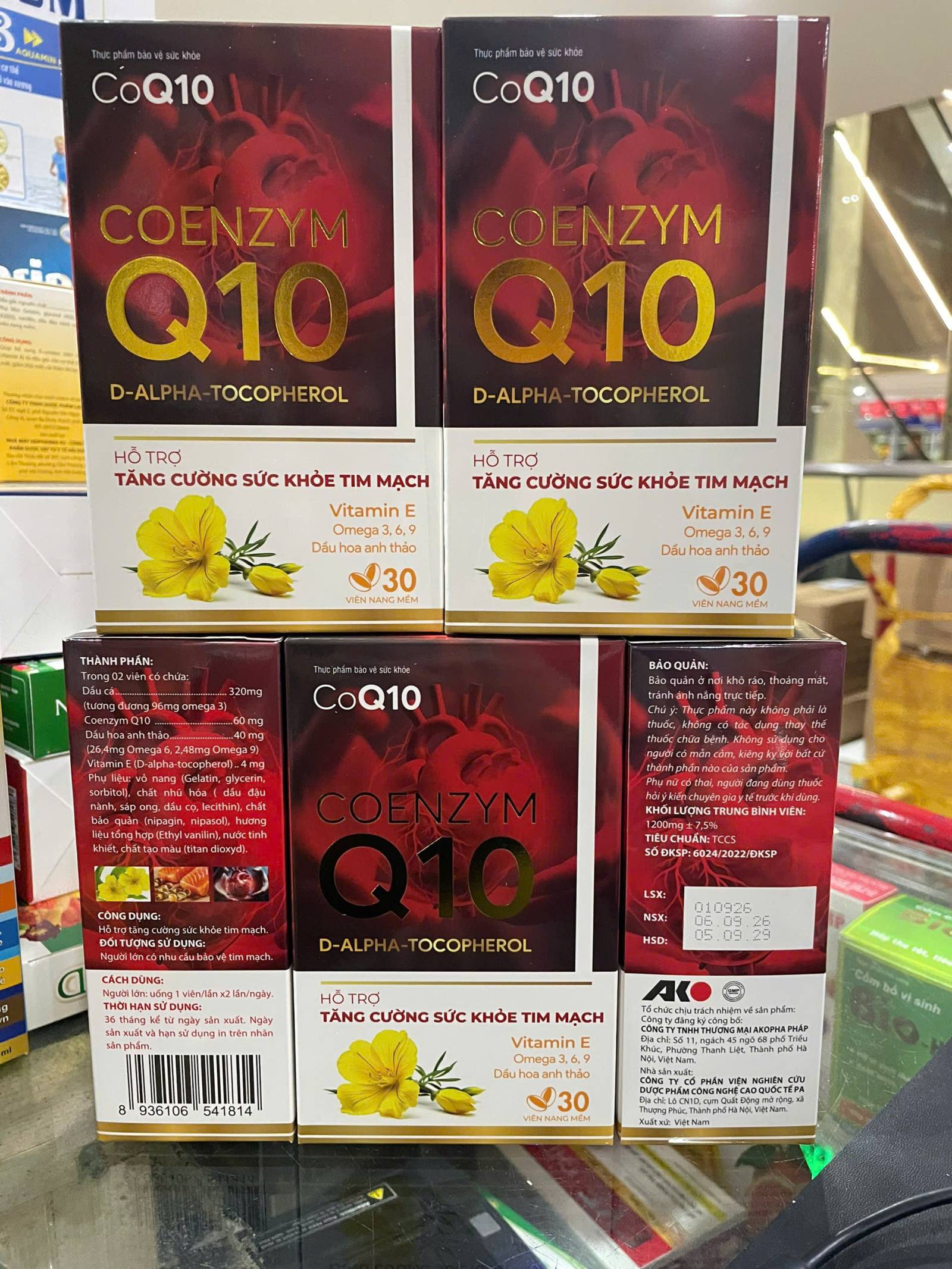Coenzyme Q10 Đỏ, hoa anh thảo (Lọ30V) bổ tim