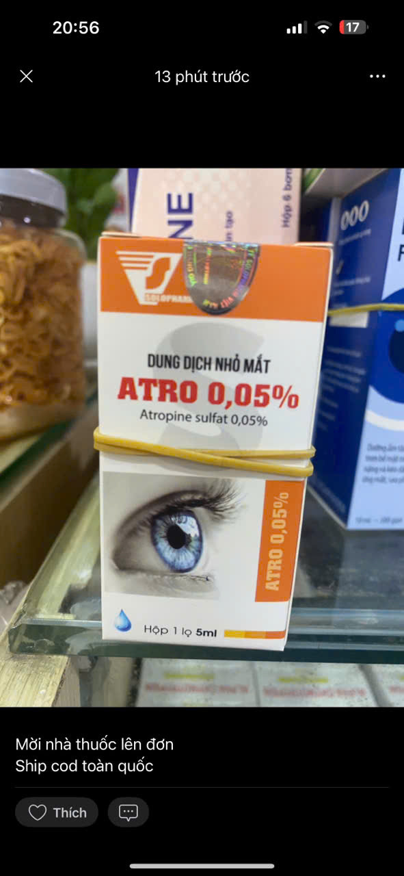 Atro 0,05 (Atropin 0,05%) lọ 5ml