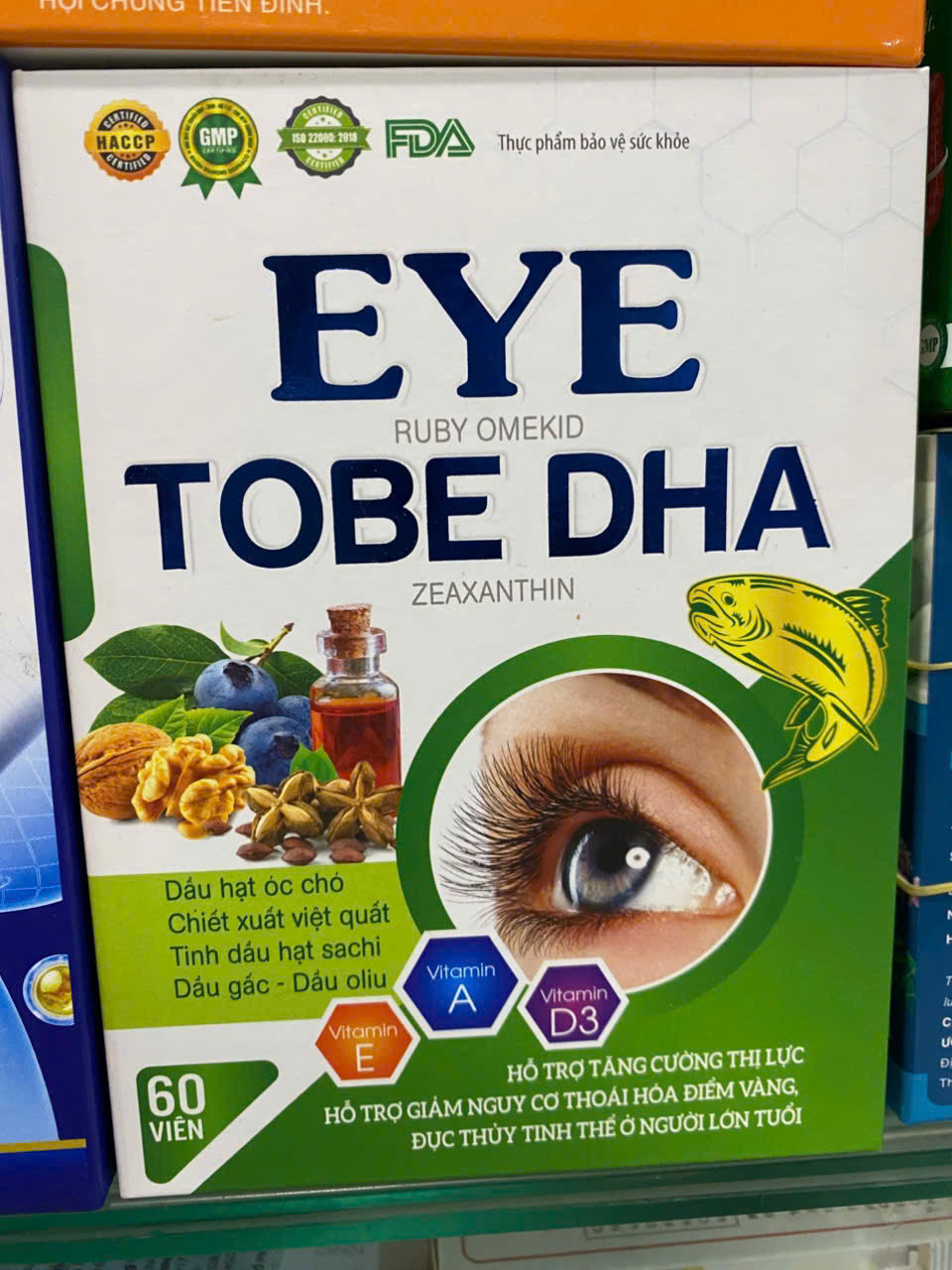 Bổ Mắt Eye Tobe DHA (L/60v) hộp gỗ