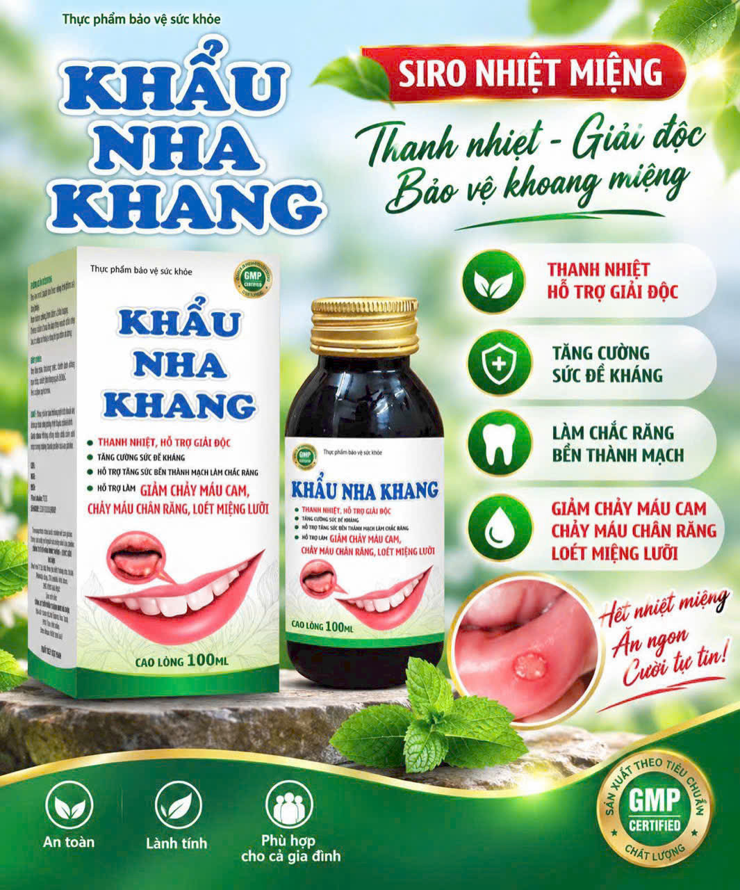 Siro Nhiệt Miệng Khẩu Nha Khang (Lọ/100Ml)