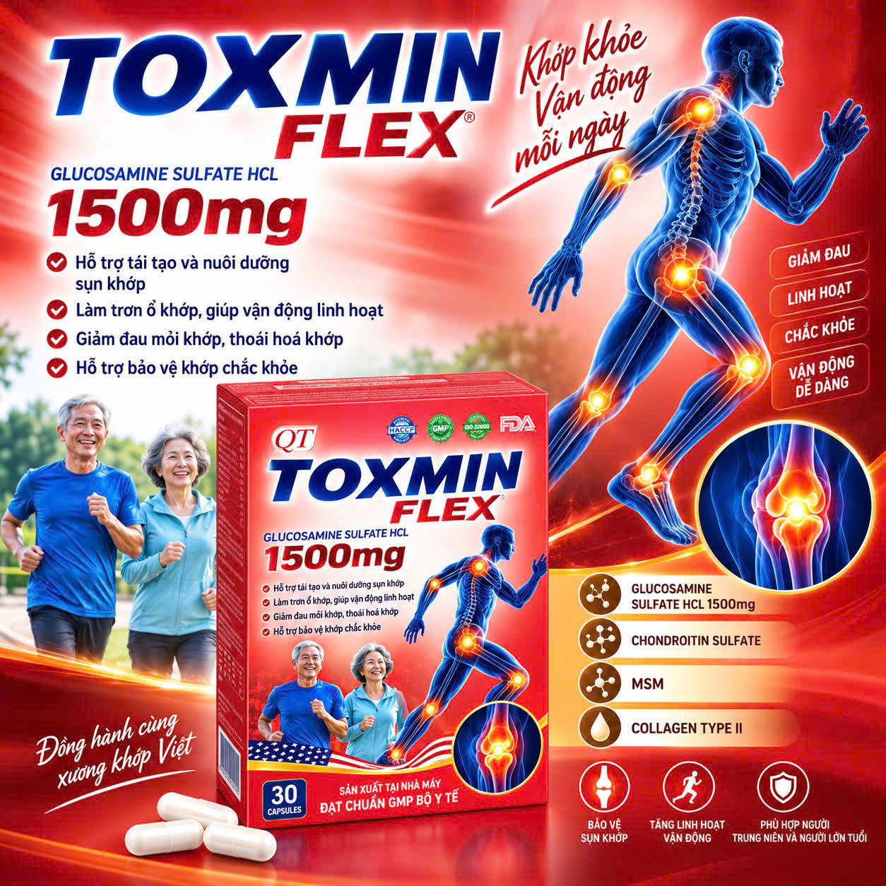 Toxmin Flex 1500 Gỗ Đỏ 2 Ông Bà Áo Xanh K48H