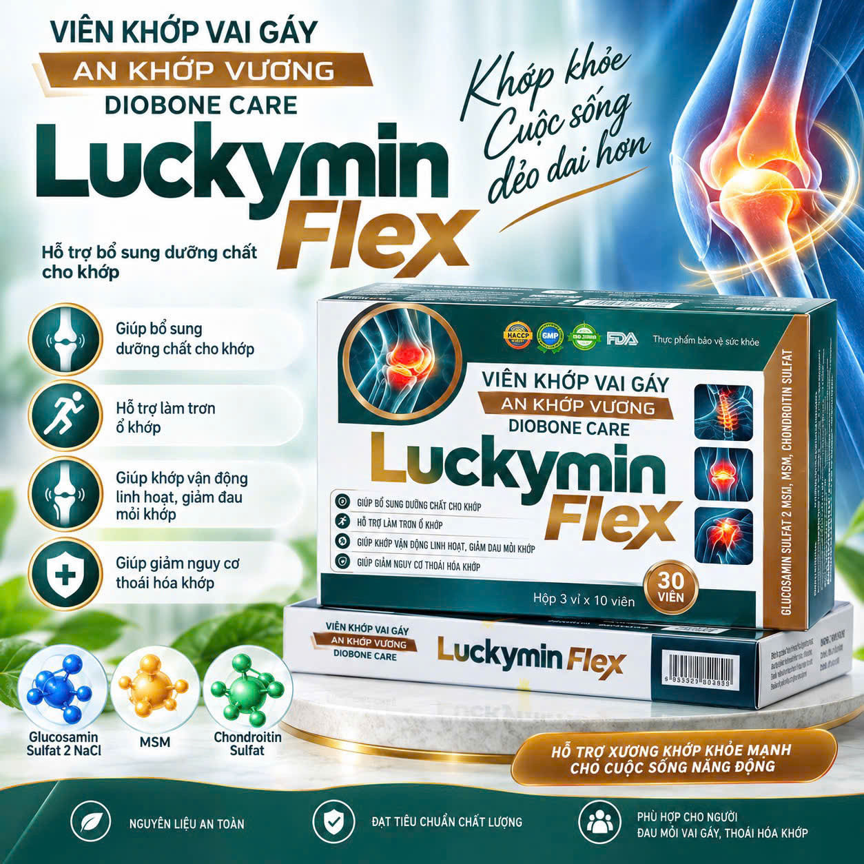 Viên Khớp Vai Gáy Luckymin Flex H30V K147H