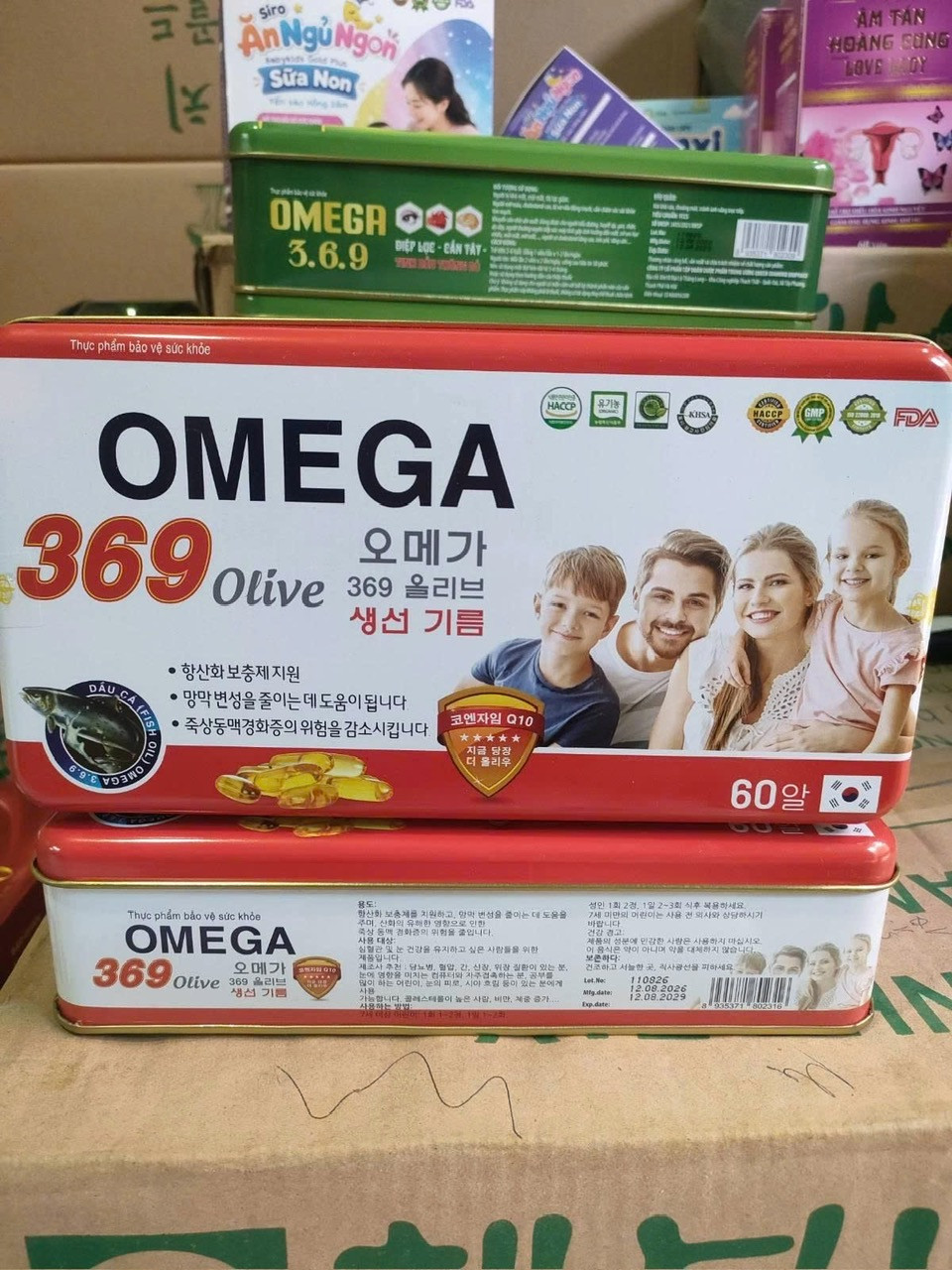 Omega 369 hộp thiếc Đỏ, chữ Hàn (H/60v)