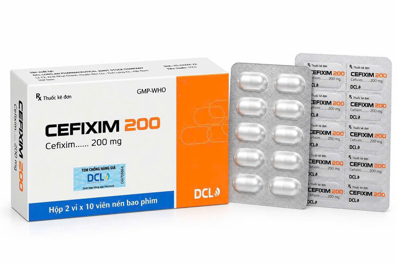 Cefixim 200Mg Cửu Long (H20V) Viên Nén, Mẫu mới
