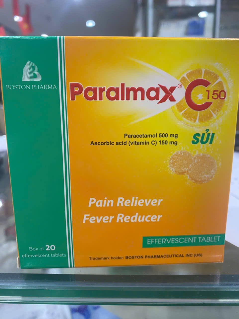 Sủi Effer Paralmax C 500/150Mg _Boston (Hộp/5 Vỉ X 4 Viên) mẫu mới