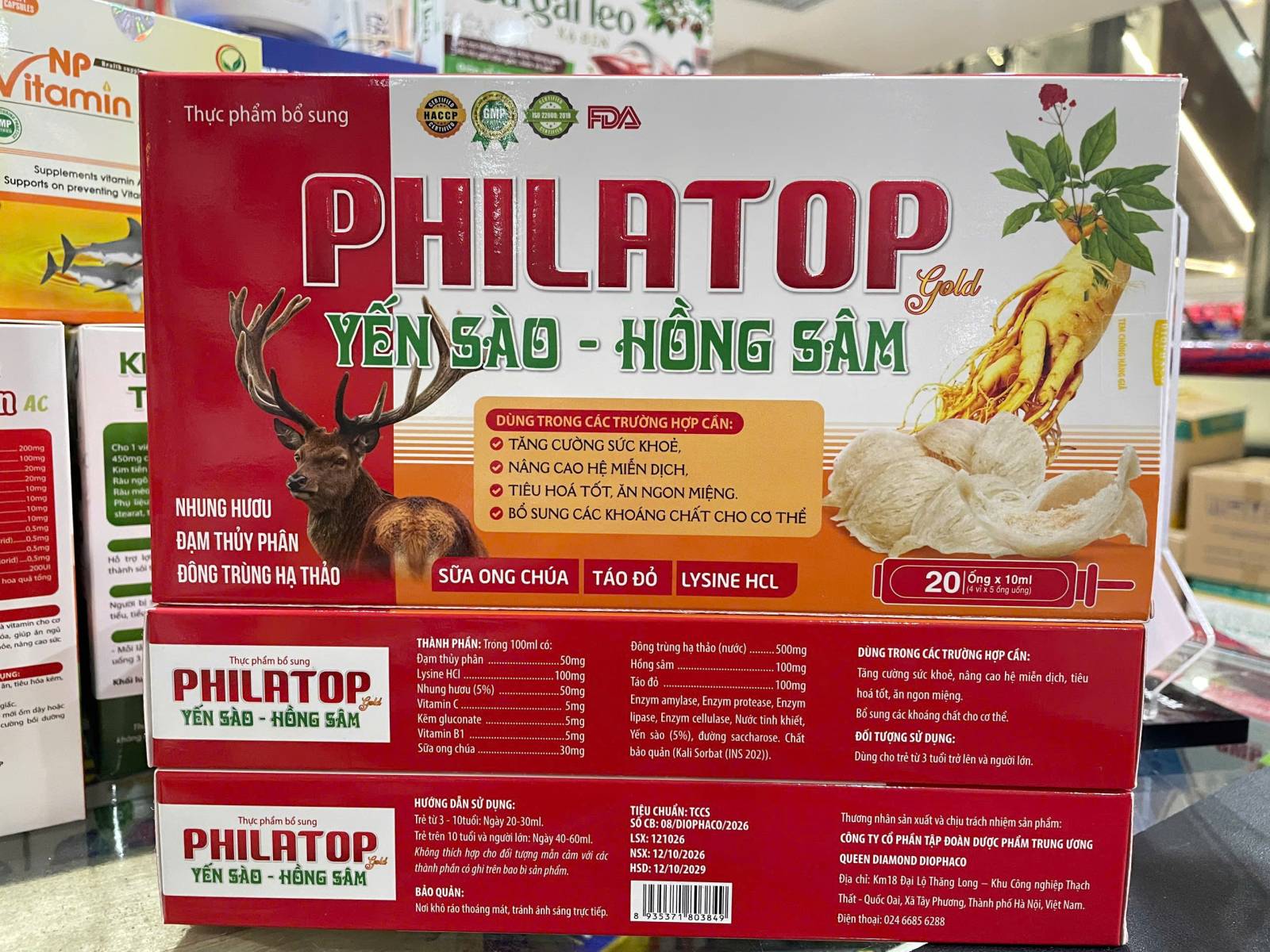 Philatop Yến Sào Hồng Sâm (H/20 ống)
