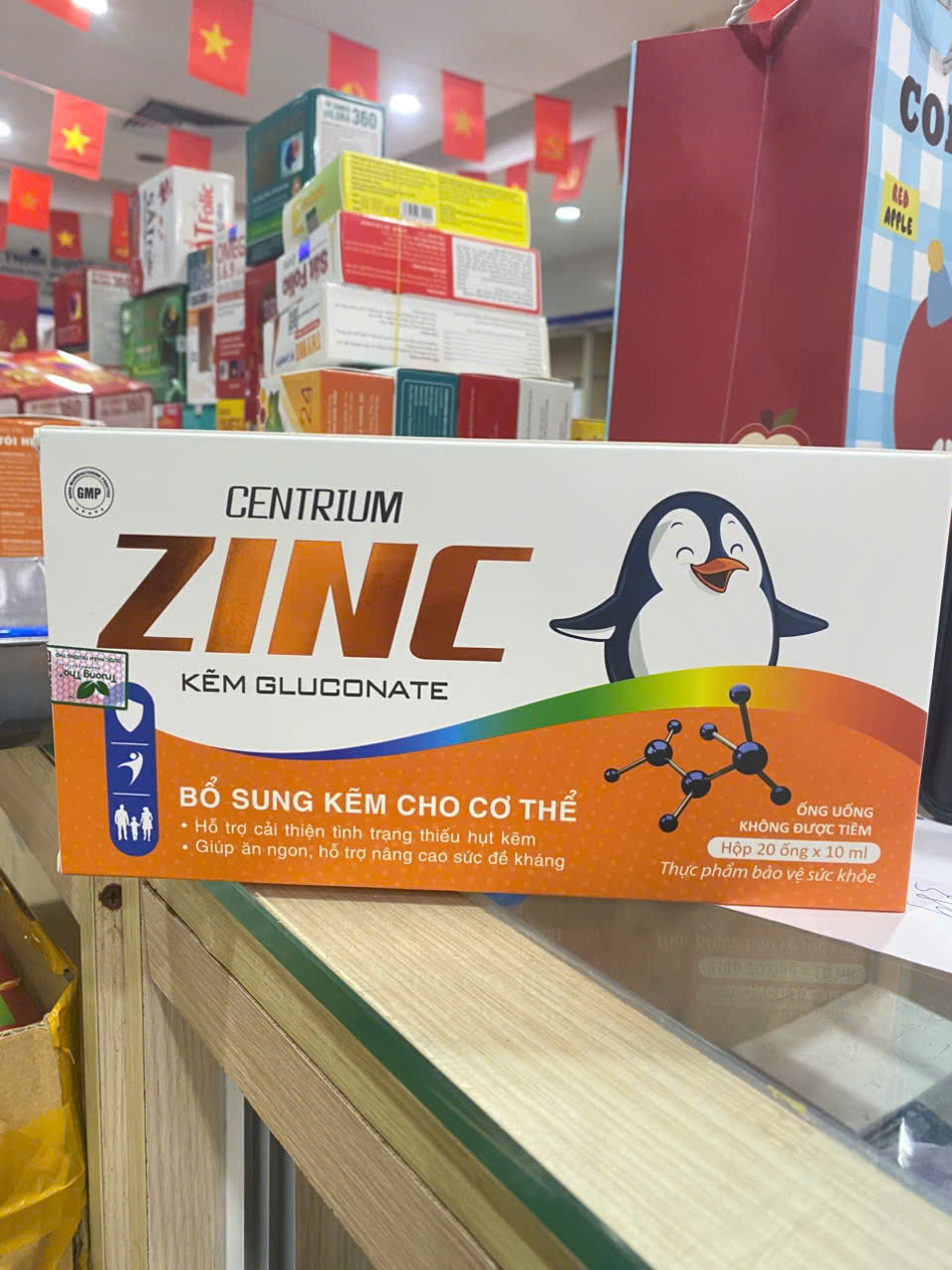 Kẽm Ống Centrium ZinC Cam - chim cánh cụt-  H/20 Ống