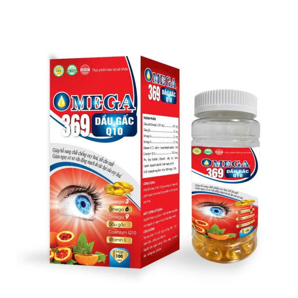 Omega 369 Dầu Gấc Q10 Đỏ Lọ 100 Viên K/62H