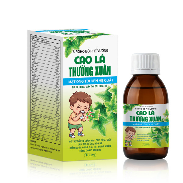 Siro Bổ Phế Vương Cao Lá Thường Xuân Mật Ong Tỏi Đen Hẹ Quất Màu Xanh Lá E Bé