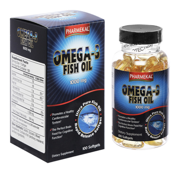 Omega 3 fish oil Pharmekal _Mỹ (Lọ/100V ) Đen- Công Ty