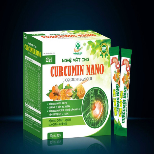 Gel Nghệ Mật Ong Curcumin Nano _Xanh (H/20 Gói X 10Ml) K96
