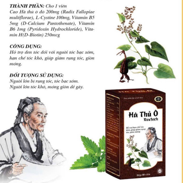 Hà Thủ Ô Đỏ Rox (Lọ/30V) K90H