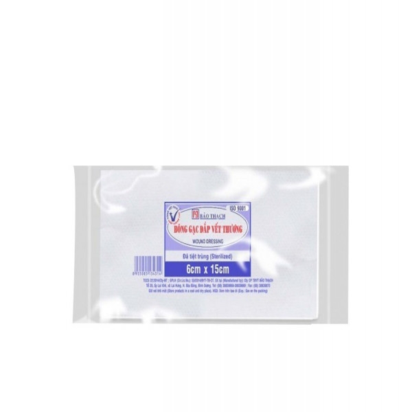 Bông Gạc Đắp Vết Thương 6Cm X 15Cm Bảo Thạch (Bịch/50M)