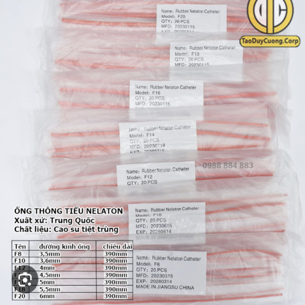 Dây Xông Tiểu Số 8 Nelaton (Bịch/20 Cái) Trẻ Em