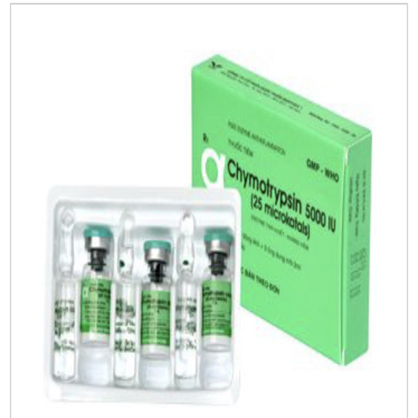 Chymotrypsin 5000Iu Alpha Tiêm _Bình Định (H/3 Lọ Bột + 3 Dung Môi)
