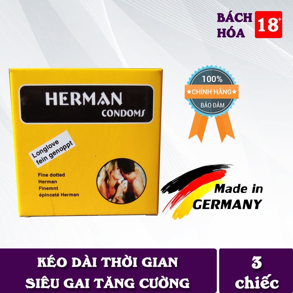 Bao cao su Herman (hộp to 48h nhỏ X 3chiếc)