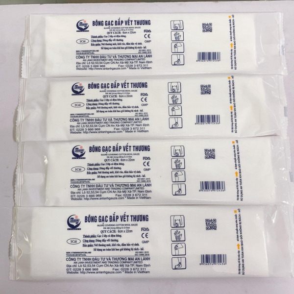Bông Gạc Đắp Vết Thương Vải Không Dệt 6X22Cm Đà Nẵng (B/50M)