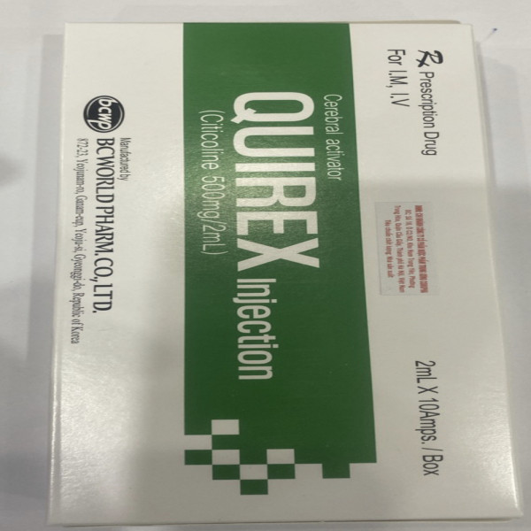 Quirex (Citicoline 500Mg/2Mg) Tiêm _ Hàn Quốc (H/10 Ống)