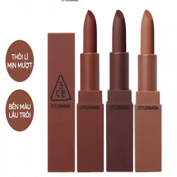 Son Kem Lì 3Ce Màu Cam, Đỏ, Hồng