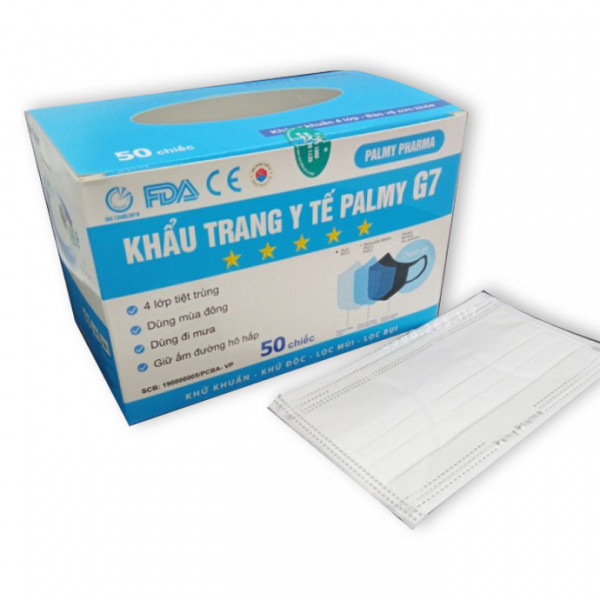 Khẩu Trang Y Tế Palmy G7 4 Lớp _ Xám (H/50C)