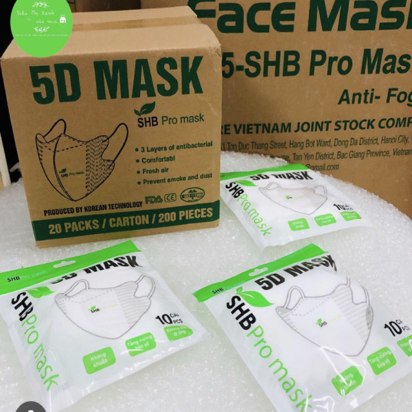 Khẩu Trang 5D Trẻ Em (H/10 Gói/10 Cái)