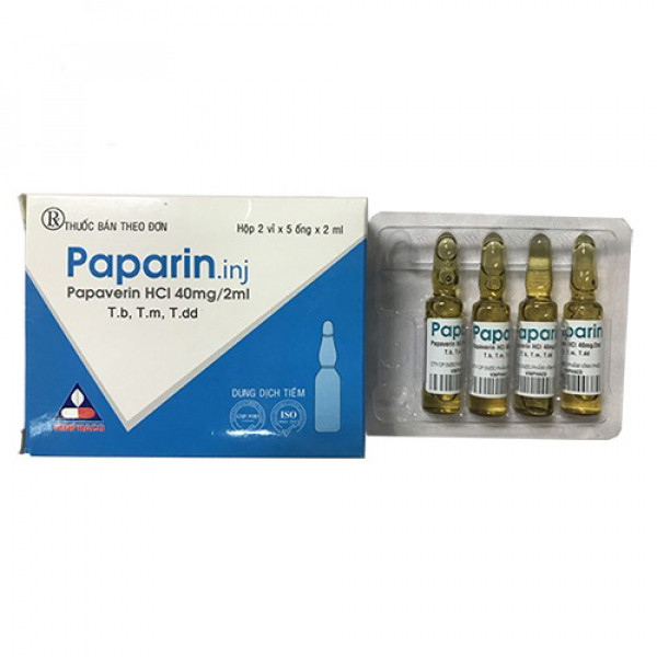 Paparin Papaverine Hcl 40Mg/2Ml Vinphaco (H/50Ống)