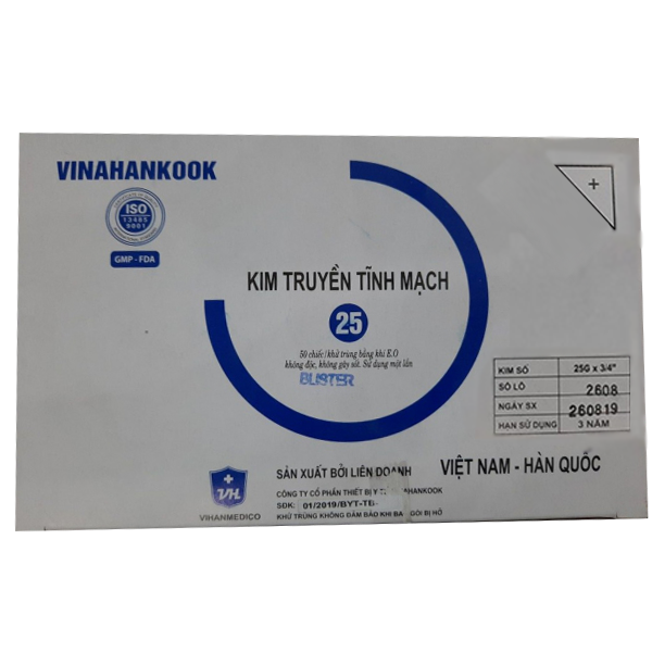 Kim Truyền Tĩnh Mạch 25 Vinahankook (H/50C) (Kim Cánh Bướm Nylon)