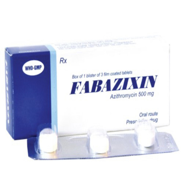 Fabazixin 500Mg (Azithromycin) _Tw1 (1 Vỉ X 3 Viên)